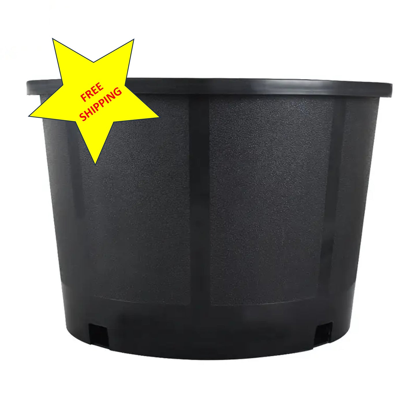 KD Black Nursery Pots, 5 Gallon Short, Plastic Garden Planters, Pots for Flower Seedlings, Injection Molded, Indoor Outdoor Plants Seedlings Vegetables and Flowers