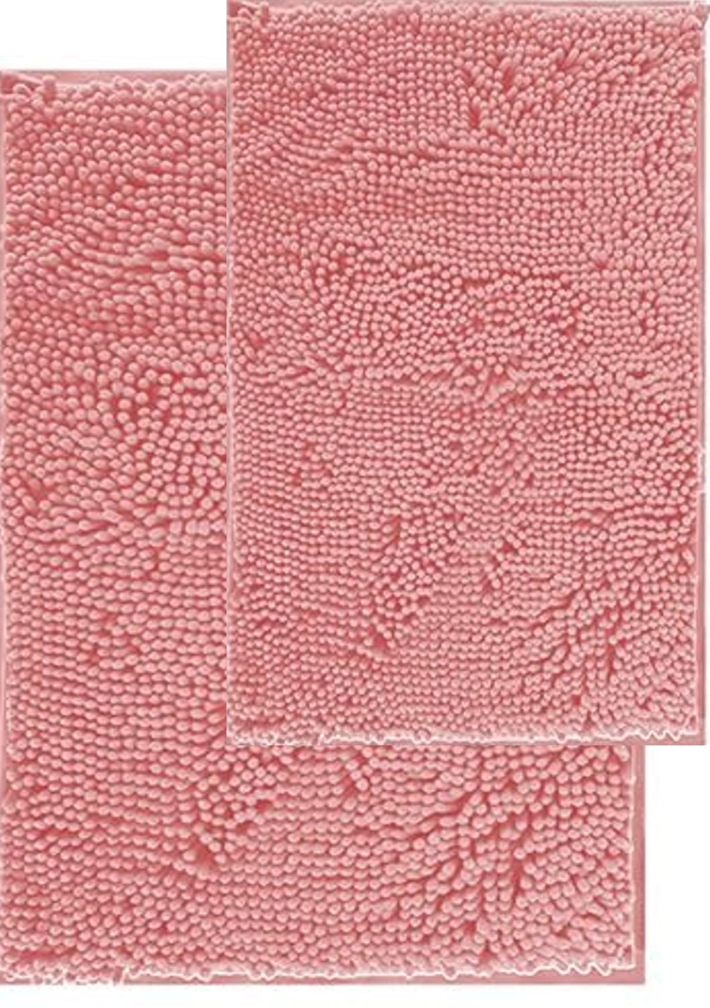 2pcs Bath Mat - Chenille Bath Rugs For Bathroom, Non-Slip Floor Mat With Rubber Backing