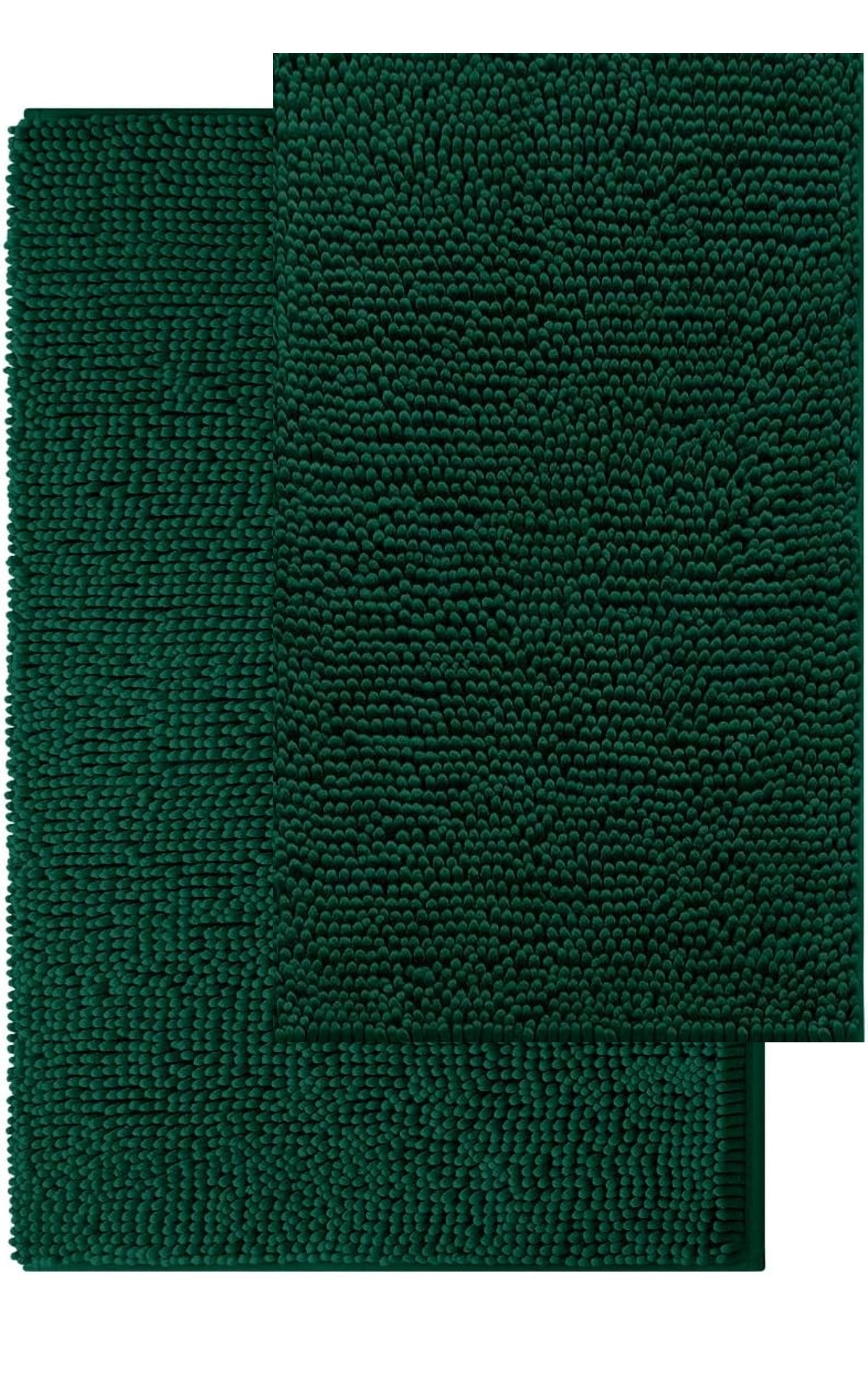 2pcs Bath Mat - Chenille Bath Rugs For Bathroom, Non-Slip Floor Mat With Rubber Backing