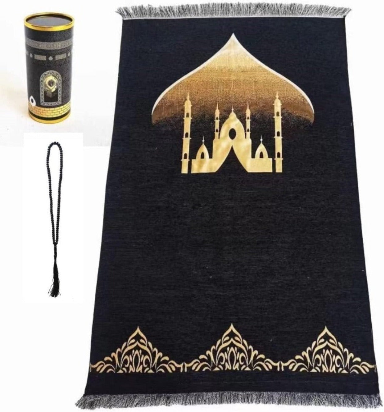 KD Islamic Prayer Mat Gift Pack with Tasbih, Muslim Prayer Rugs, Sajjadah, Janamaz
