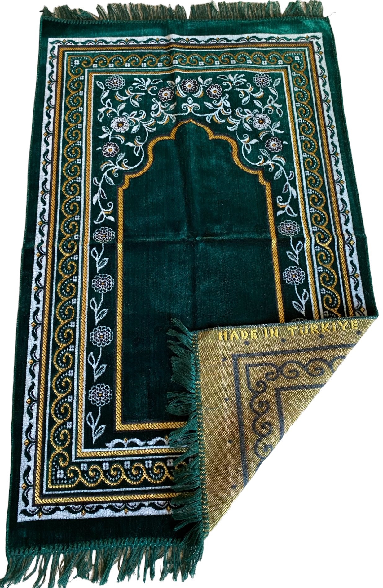 KD Floral Islamic Prayer Rugs, Muslim Prayer Mats, Velvet Sajjadah, Janamaz, Islamic Gifts
