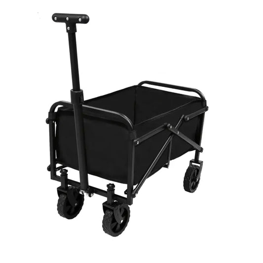 Folding Utility Wagon, Metal Frame, Adjustable Handle, Heavy Duty Collapsible