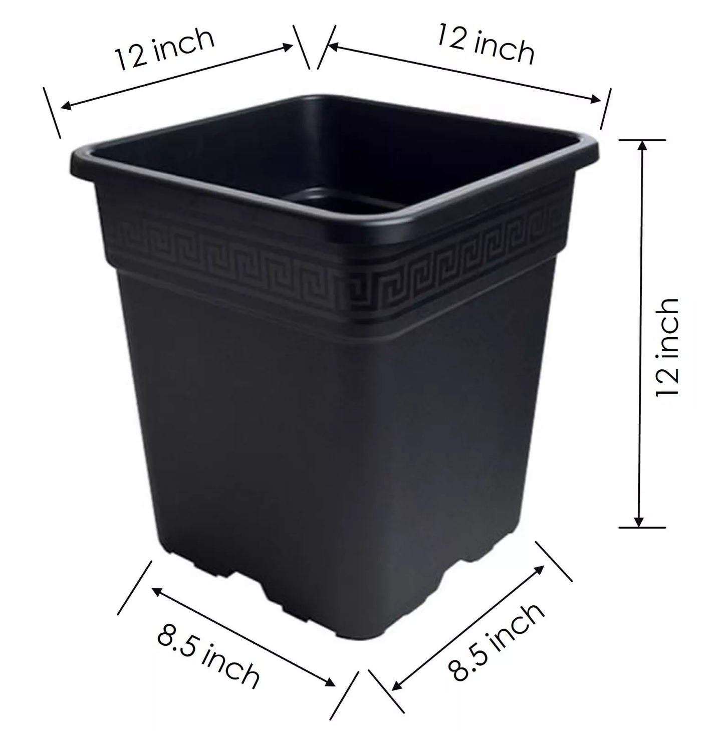 Gro Pro Square Pot, 5 gal, 12 inch, Black