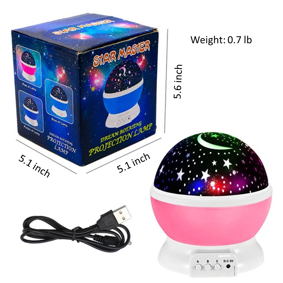 Star Projector, Night Light, 12 Color Changing Light Modes with USB Cable
