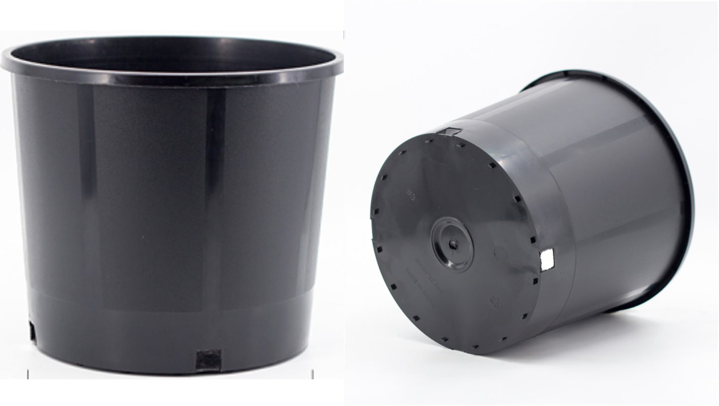 KD Black Nursery Pots, 3 Gallon, Plastic Garden Planters, Reusable Pots for Flowers Seedlings, Injection Molded, Indoor Outdoor Plants Seedlings Vegetables and Flowers