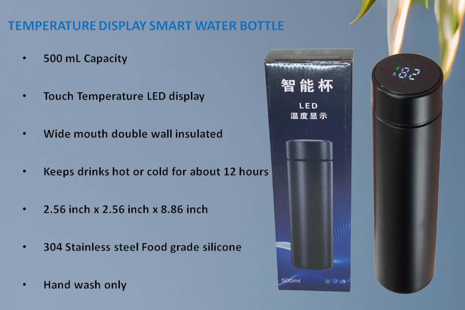 500ml Smart Thermos Bottle LED Temperature Display Thermos Cup